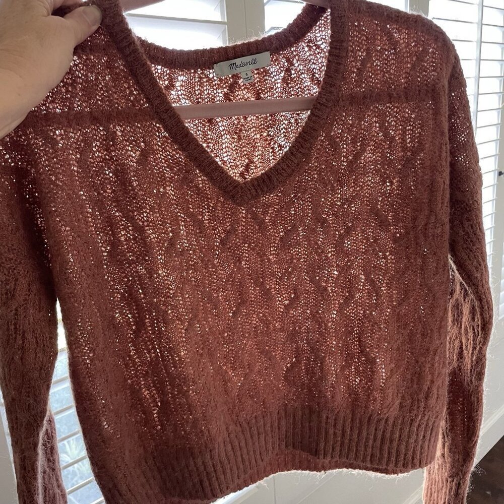 Madewell Sweater Womens Small Orange Alna Knitted Alpaca Blend Casual - Picture 4 of 8
